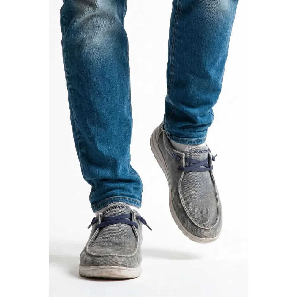 Skechers loafers denim blue canvas size 5.5